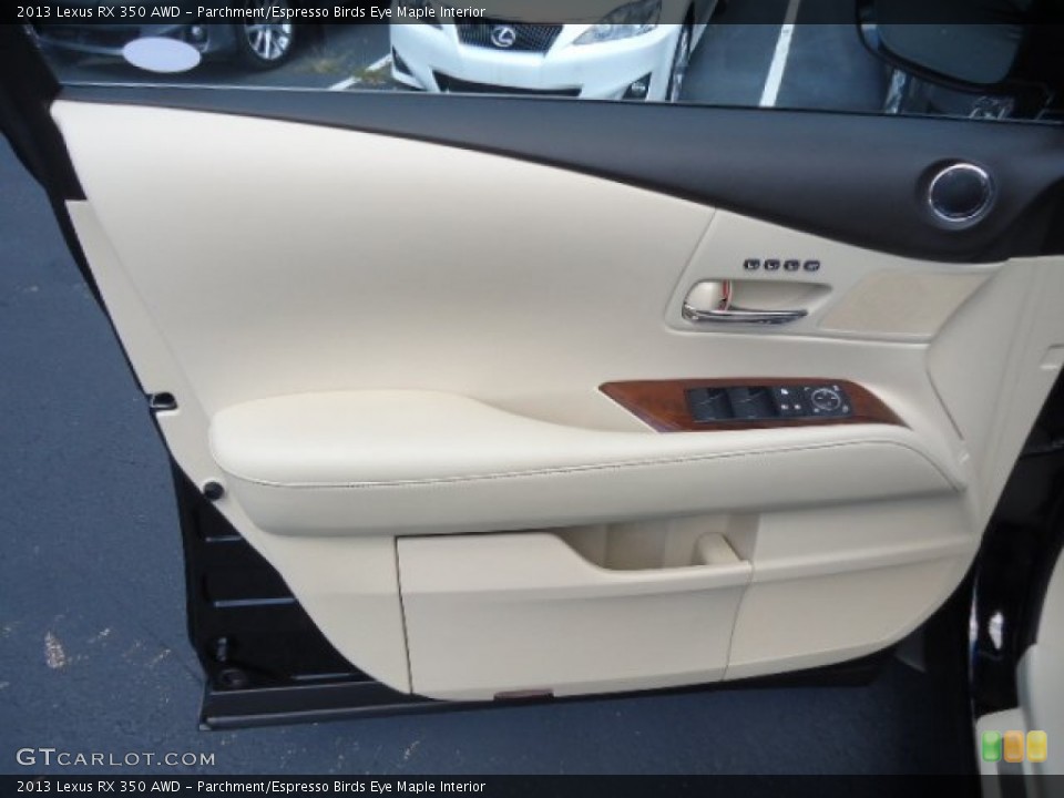 Parchment/Espresso Birds Eye Maple Interior Door Panel for the 2013 Lexus RX 350 AWD #69901210