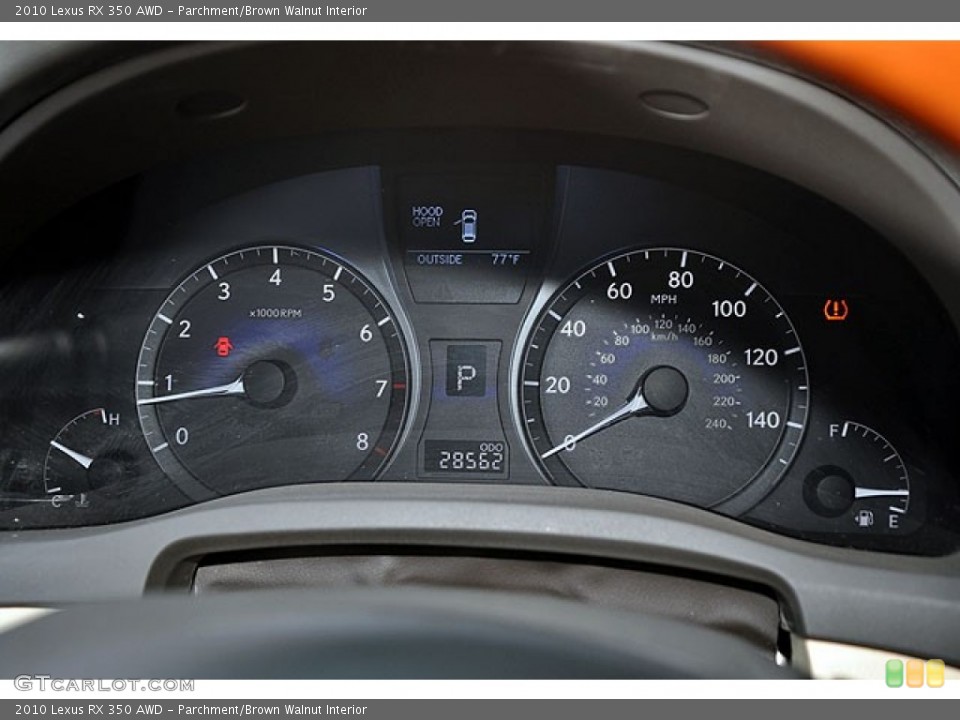 Parchment/Brown Walnut Interior Gauges for the 2010 Lexus RX 350 AWD #69906249