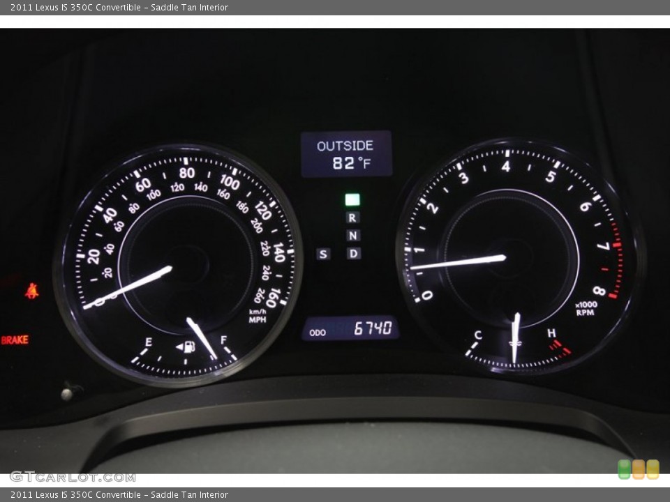 Saddle Tan Interior Gauges for the 2011 Lexus IS 350C Convertible #69911666