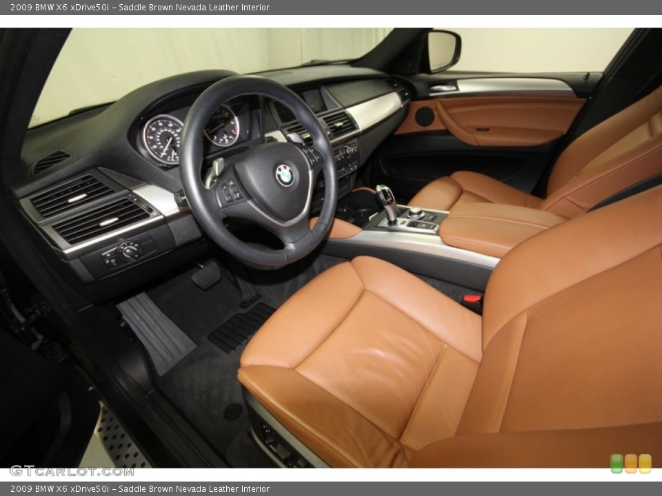 Saddle Brown Nevada Leather 2009 BMW X6 Interiors