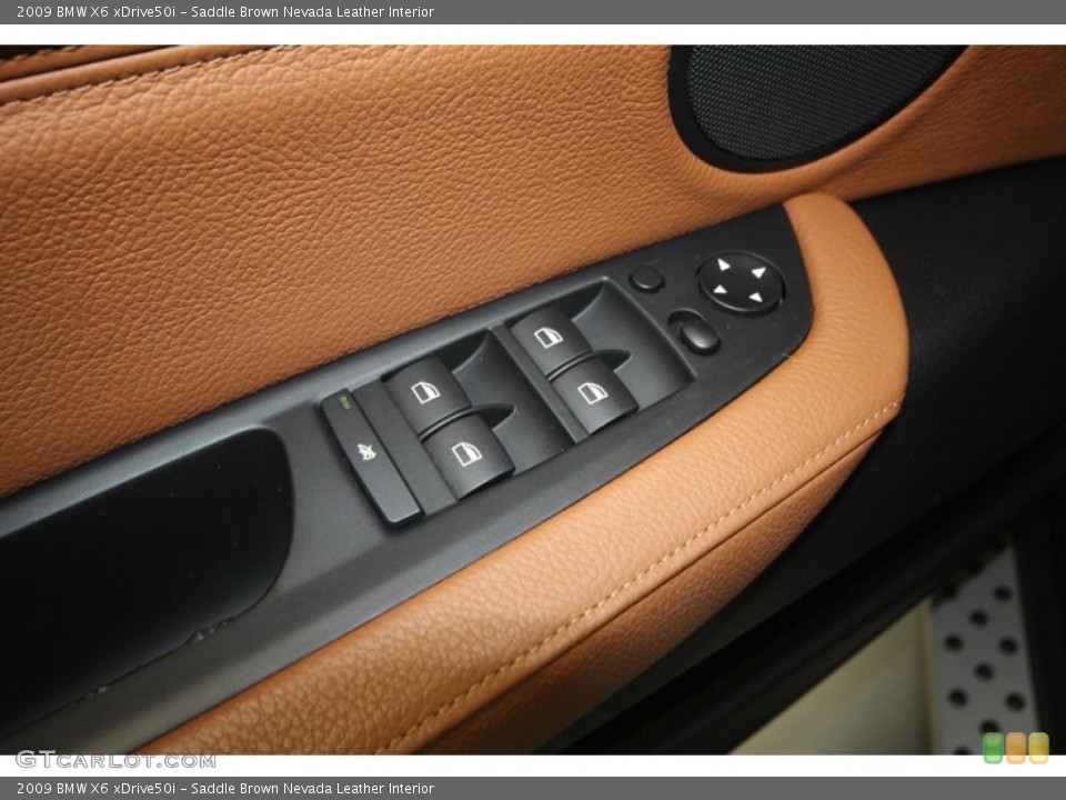 Saddle Brown Nevada Leather Interior Controls for the 2009 BMW X6 xDrive50i #69912854