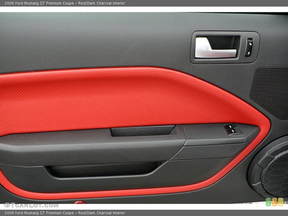 Red/Dark Charcoal Interior Door Panel for the 2006 Ford Mustang GT Premium Coupe #69913130