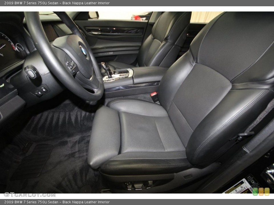 Black Nappa Leather Interior Front Seat for the 2009 BMW 7 Series 750Li Sedan #69915437