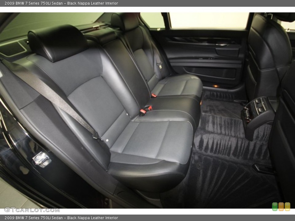 Black Nappa Leather Interior Rear Seat for the 2009 BMW 7 Series 750Li Sedan #69915752