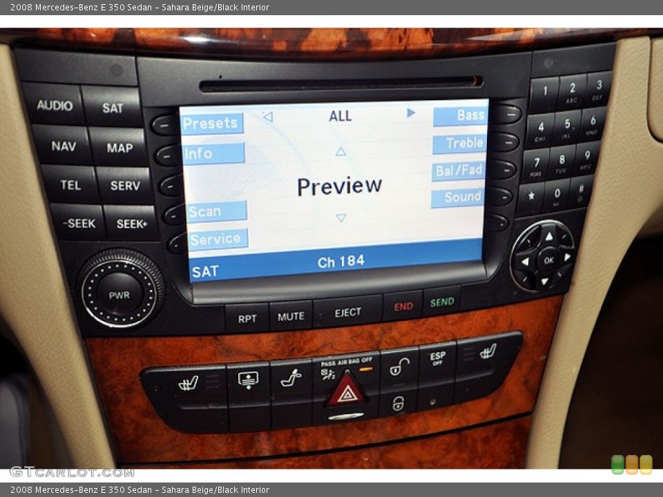 Sahara Beige/Black Interior Controls for the 2008 Mercedes-Benz E 350 Sedan #69918251