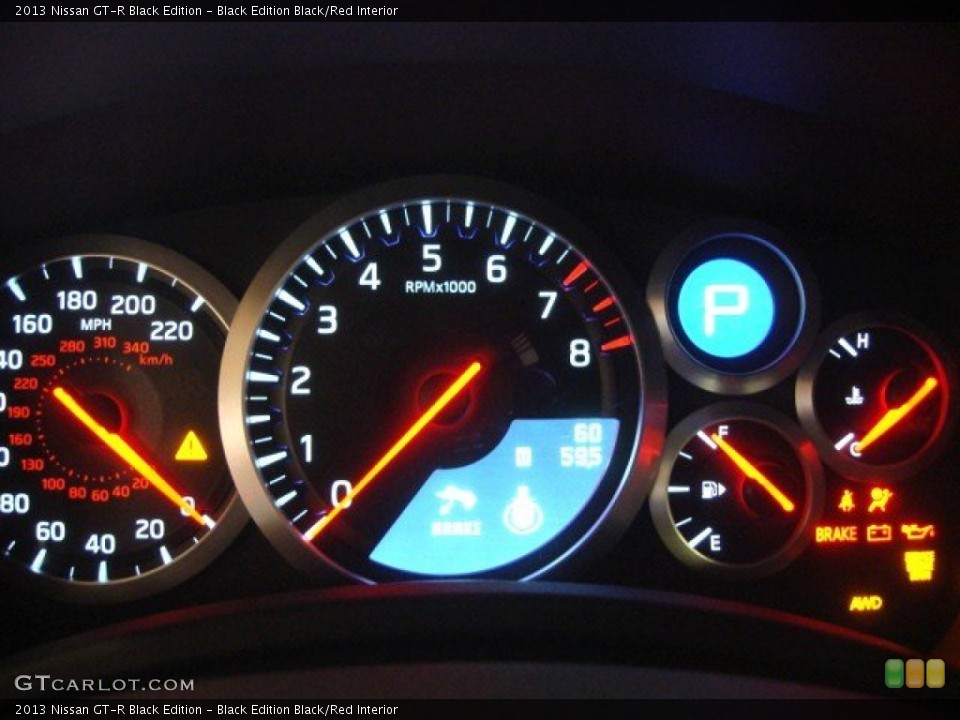 Black Edition Black/Red Interior Gauges for the 2013 Nissan GT-R Black Edition #69918377