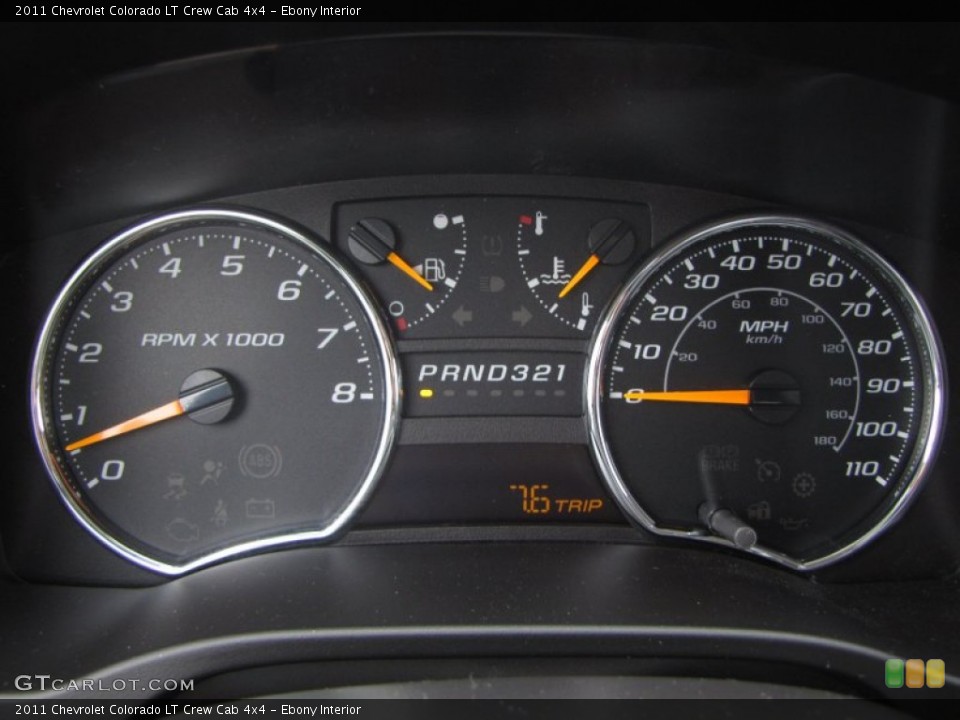 Ebony Interior Gauges for the 2011 Chevrolet Colorado LT Crew Cab 4x4 #69918722
