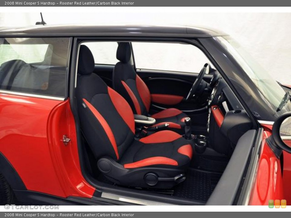 Rooster Red Leather/Carbon Black Interior Photo for the 2008 Mini Cooper S Hardtop #69930074