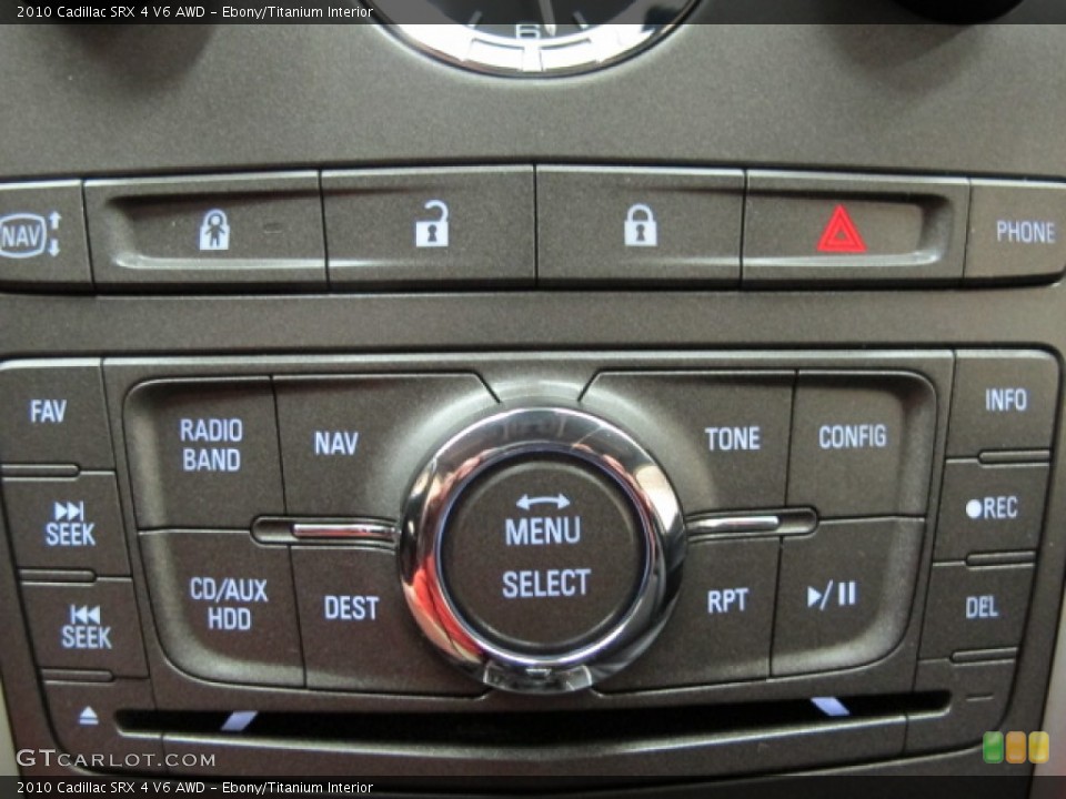 Ebony/Titanium Interior Controls for the 2010 Cadillac SRX 4 V6 AWD #69938051