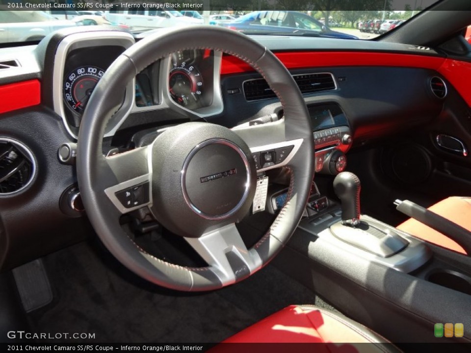 Inferno Orange/Black Interior Steering Wheel for the 2011 Chevrolet Camaro SS/RS Coupe #69939971