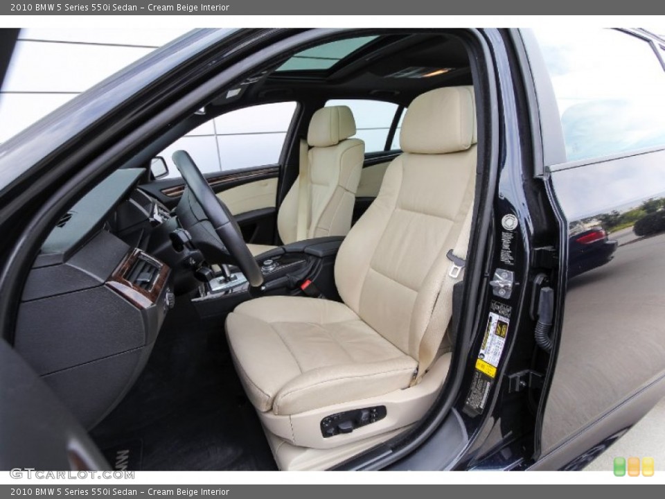 Cream Beige Interior Front Seat for the 2010 BMW 5 Series 550i Sedan #69944253