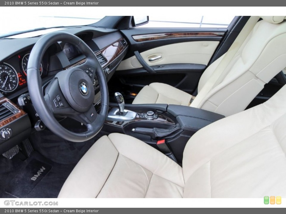 Cream Beige Interior Photo for the 2010 BMW 5 Series 550i Sedan #69944262