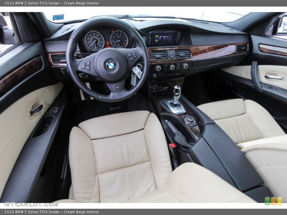 Cream Beige Interior Prime Interior for the 2010 BMW 5 Series 550i Sedan #69944268