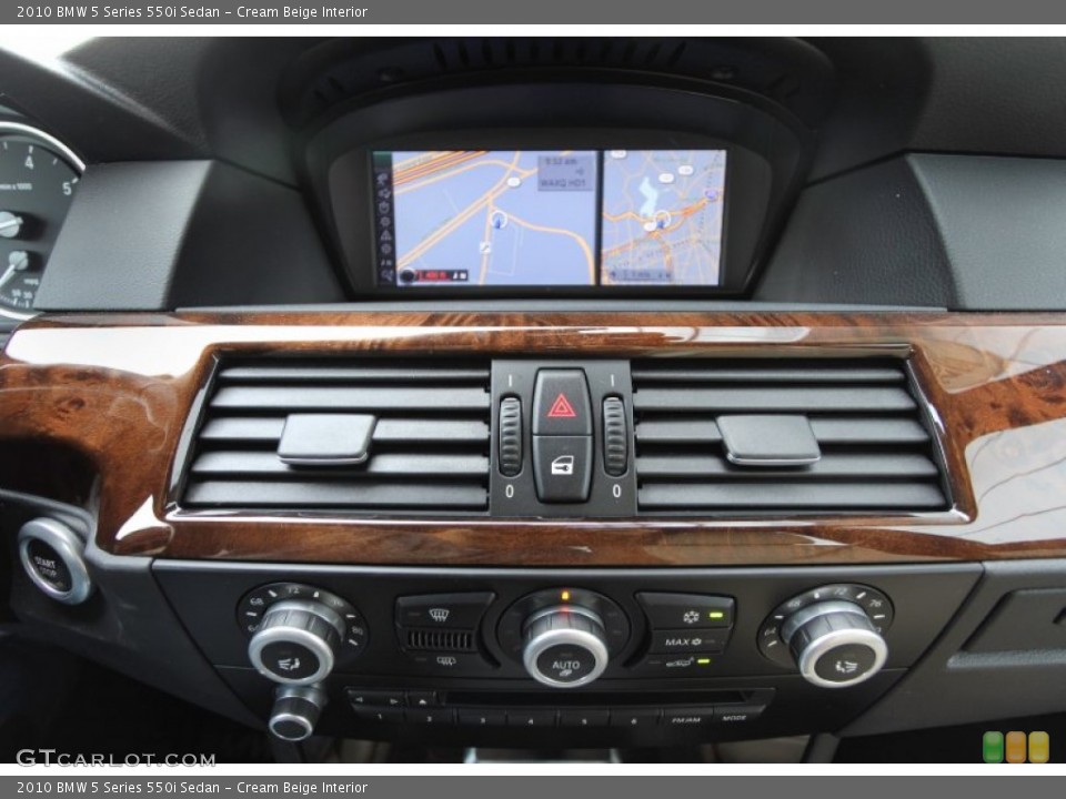 Cream Beige Interior Controls for the 2010 BMW 5 Series 550i Sedan #69944298