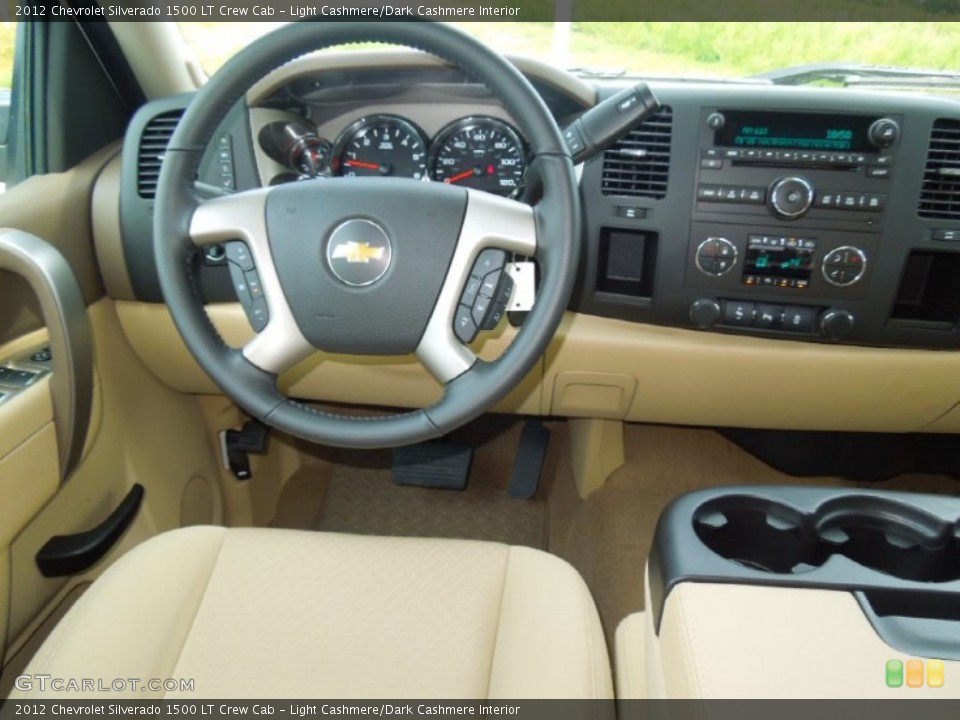 Light Cashmere/Dark Cashmere Interior Dashboard for the 2012 Chevrolet Silverado 1500 LT Crew Cab #69947643