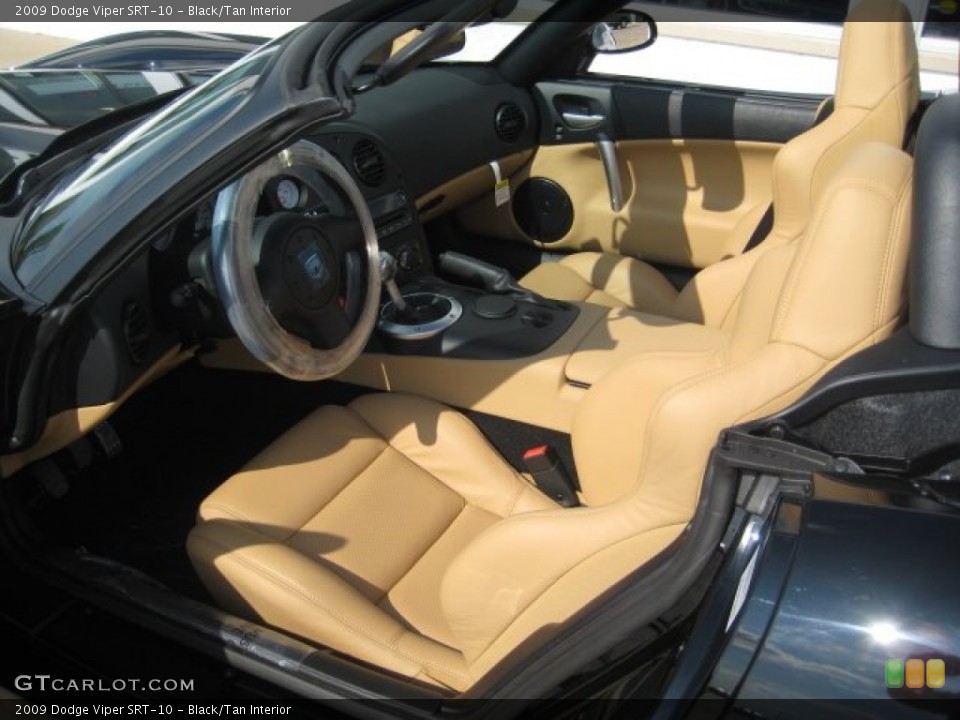 Black/Tan Interior Front Seat for the 2009 Dodge Viper SRT-10 #69955585