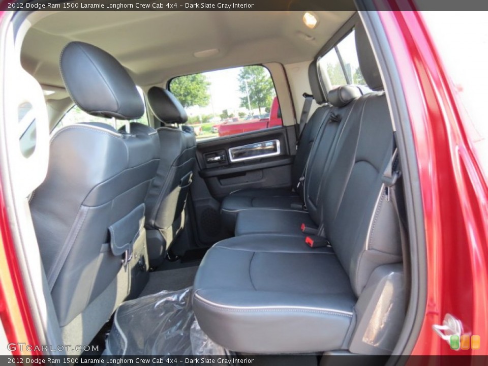 Dark Slate Gray Interior Rear Seat for the 2012 Dodge Ram 1500 Laramie Longhorn Crew Cab 4x4 #69961132