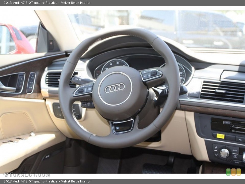 Velvet Beige Interior Steering Wheel for the 2013 Audi A7 3.0T quattro Prestige #69961489