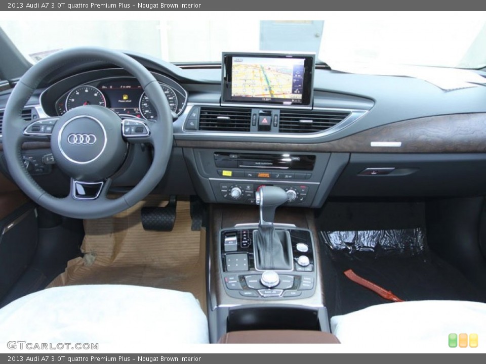 Nougat Brown Interior Dashboard for the 2013 Audi A7 3.0T quattro Premium Plus #69961663