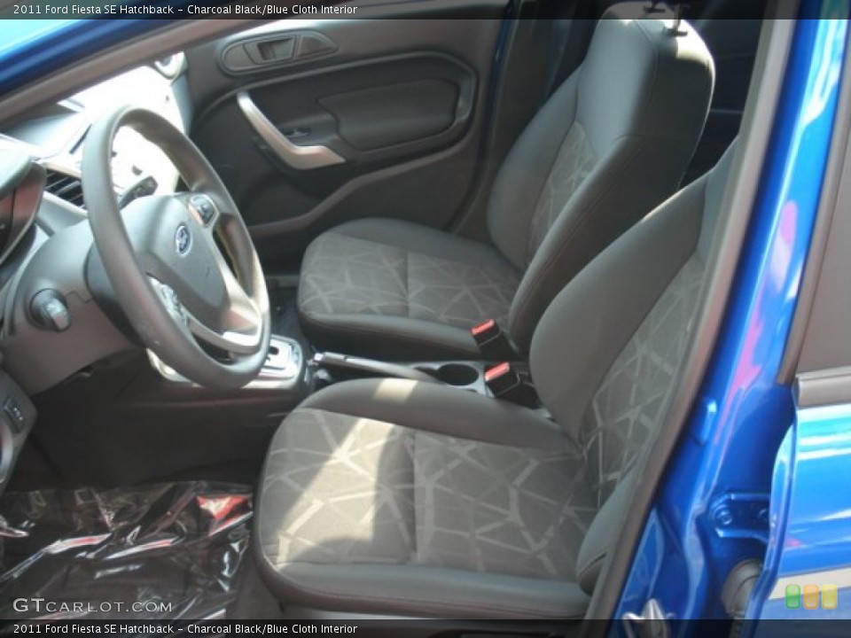 Charcoal Black/Blue Cloth Interior Front Seat for the 2011 Ford Fiesta SE Hatchback #69963844