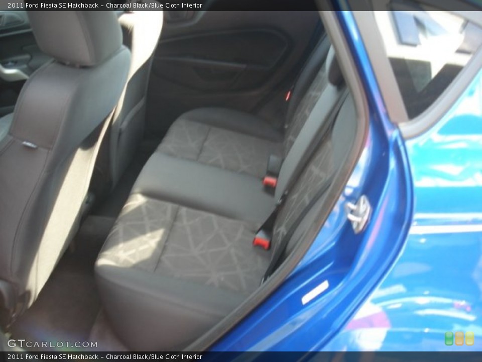 Charcoal Black/Blue Cloth Interior Rear Seat for the 2011 Ford Fiesta SE Hatchback #69963853