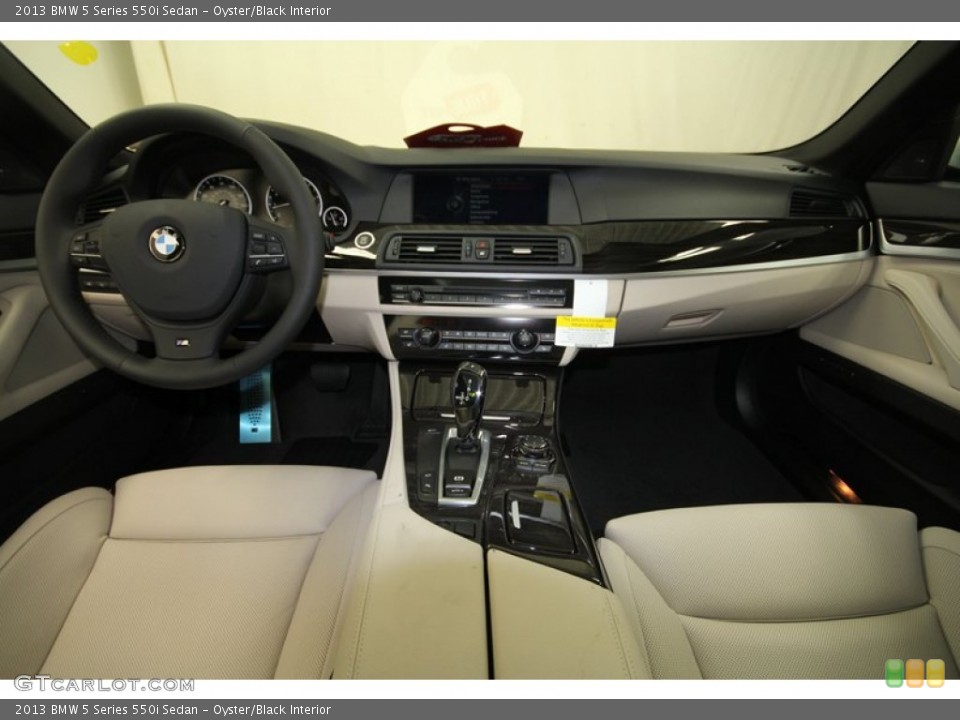 Oyster/Black Interior Dashboard for the 2013 BMW 5 Series 550i Sedan #69964168