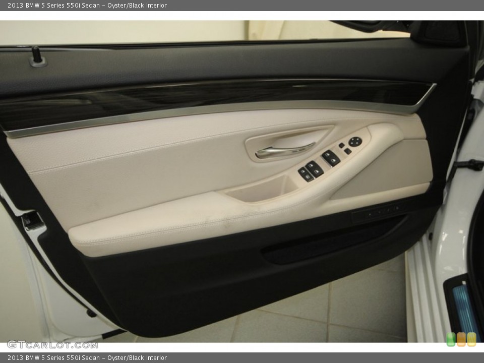 Oyster/Black Interior Door Panel for the 2013 BMW 5 Series 550i Sedan #69964243