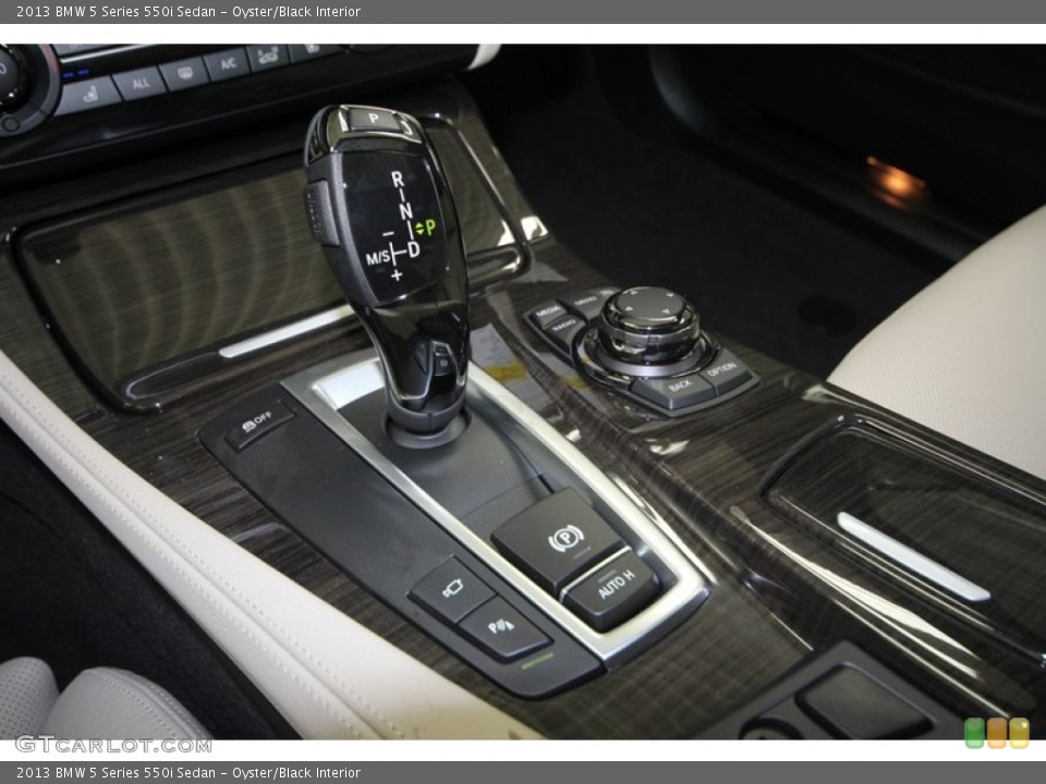 Oyster/Black Interior Transmission for the 2013 BMW 5 Series 550i Sedan #69964300