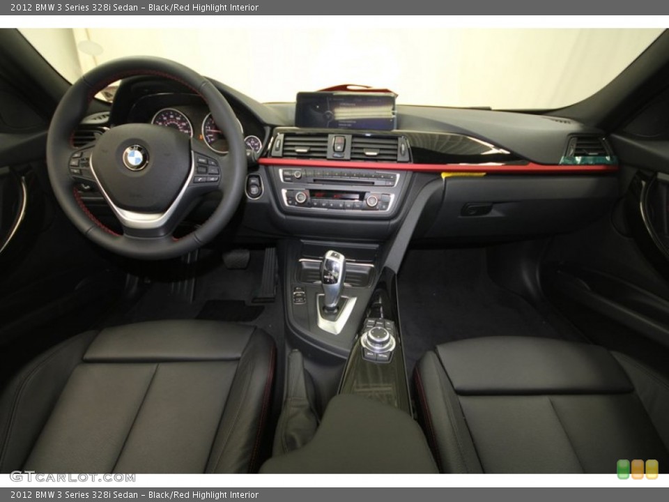 Black/Red Highlight Interior Dashboard for the 2012 BMW 3 Series 328i Sedan #69965113