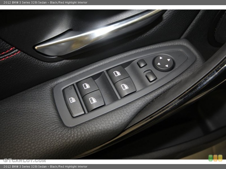 Black/Red Highlight Interior Controls for the 2012 BMW 3 Series 328i Sedan #69965209