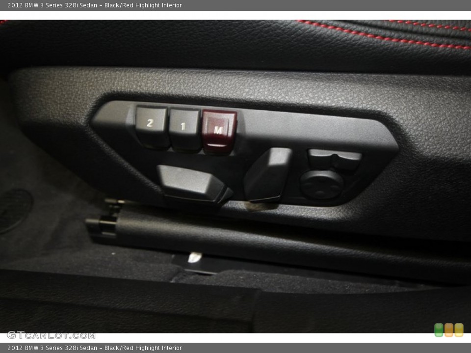 Black/Red Highlight Interior Controls for the 2012 BMW 3 Series 328i Sedan #69965218