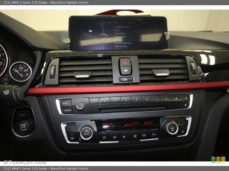 Black/Red Highlight Interior Controls for the 2012 BMW 3 Series 328i Sedan #69965227