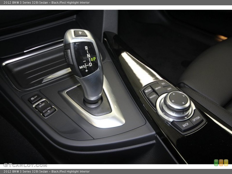 Black/Red Highlight Interior Transmission for the 2012 BMW 3 Series 328i Sedan #69965236