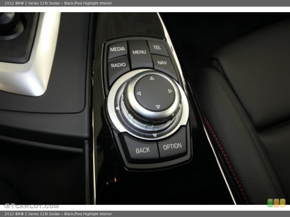 Black/Red Highlight Interior Controls for the 2012 BMW 3 Series 328i Sedan #69965242