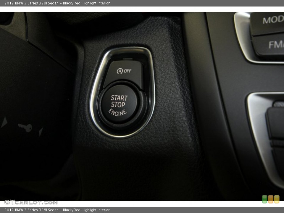 Black/Red Highlight Interior Controls for the 2012 BMW 3 Series 328i Sedan #69965260