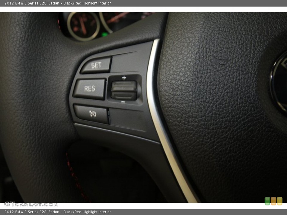 Black/Red Highlight Interior Controls for the 2012 BMW 3 Series 328i Sedan #69965278