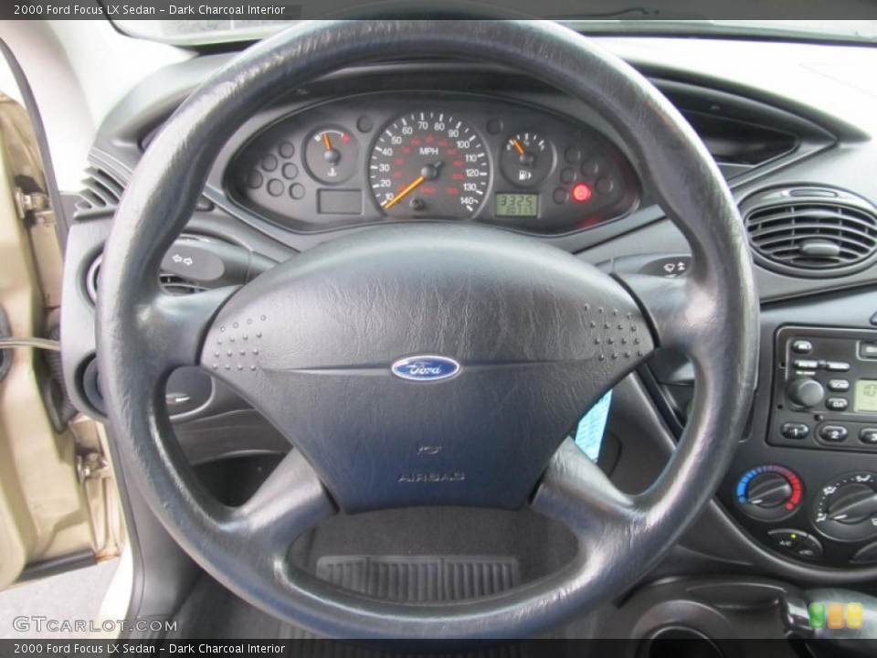 Dark Charcoal Interior Steering Wheel for the 2000 Ford Focus LX Sedan #69965560