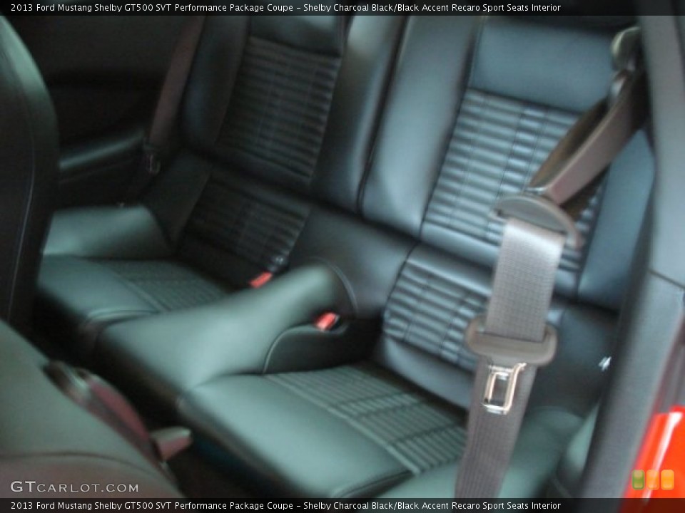 Shelby Charcoal Black/Black Accent Recaro Sport Seats Interior Rear Seat for the 2013 Ford Mustang Shelby GT500 SVT Performance Package Coupe #69966316