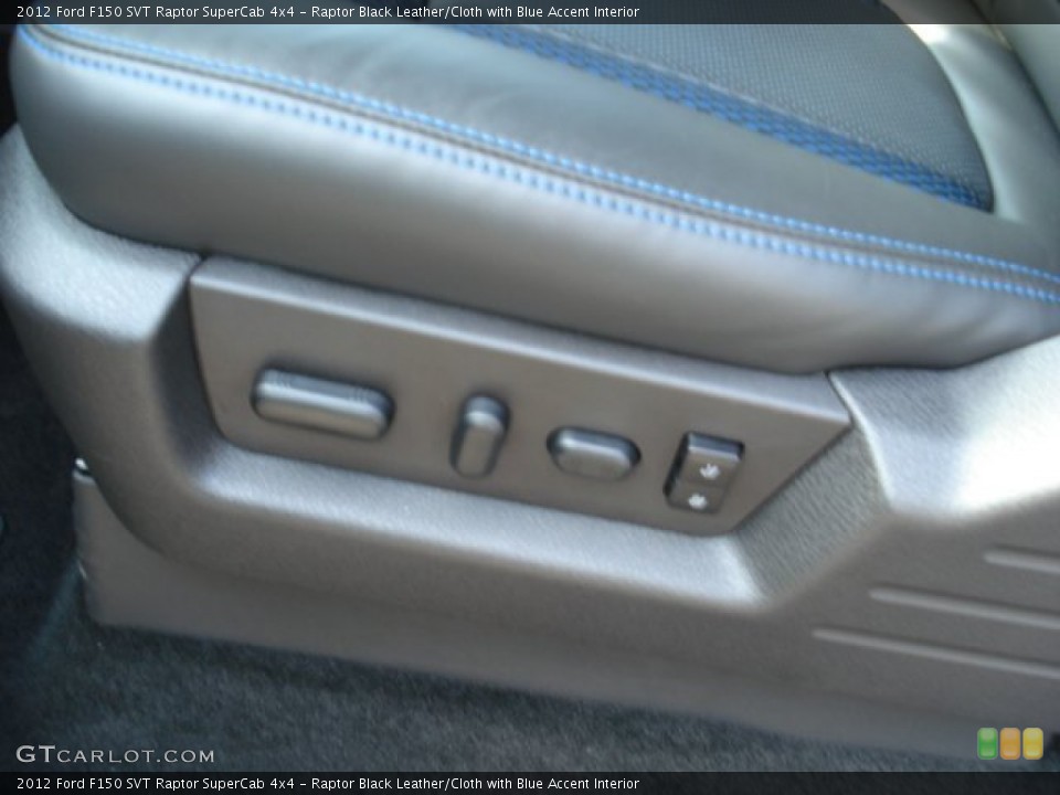 Raptor Black Leather/Cloth with Blue Accent Interior Controls for the 2012 Ford F150 SVT Raptor SuperCab 4x4 #69966979