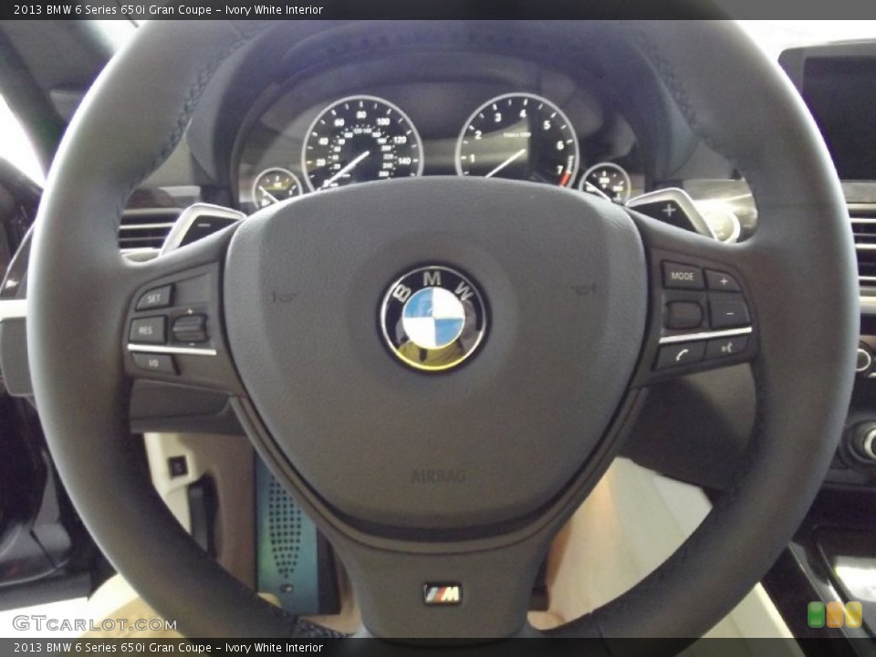 Ivory White Interior Steering Wheel for the 2013 BMW 6 Series 650i Gran Coupe #69968323