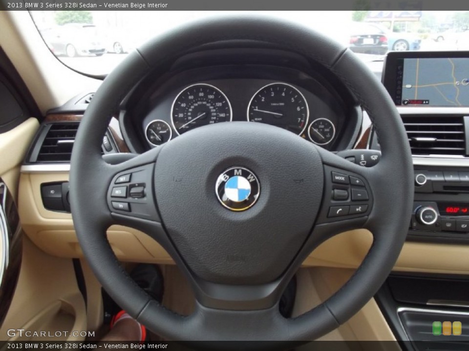Venetian Beige Interior Steering Wheel for the 2013 BMW 3 Series 328i Sedan #69968443
