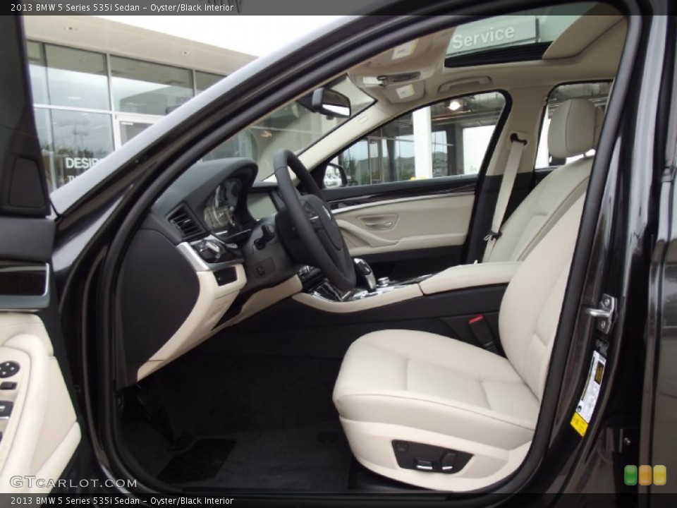 Oyster/Black Interior Front Seat for the 2013 BMW 5 Series 535i Sedan #69968611