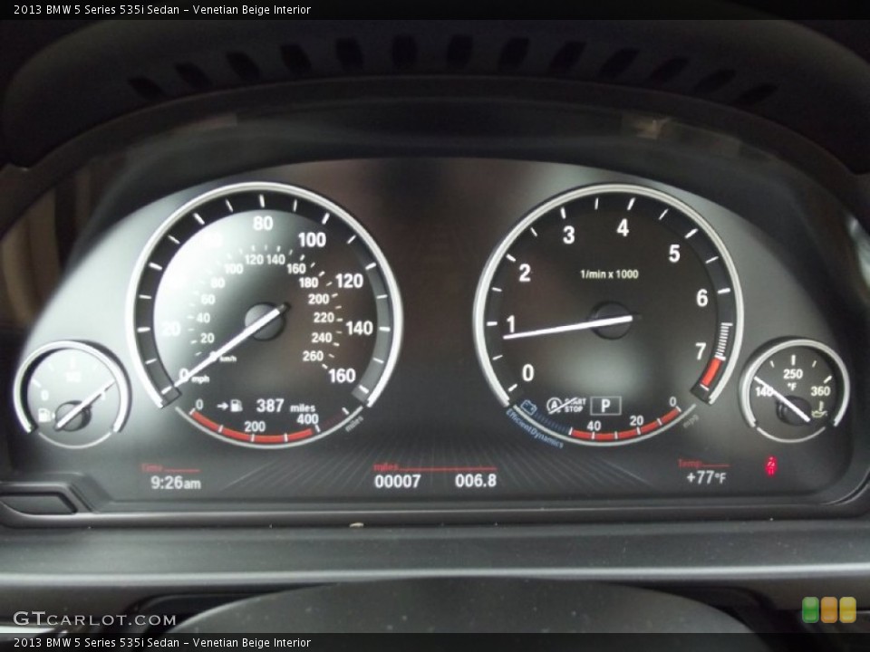 Venetian Beige Interior Gauges for the 2013 BMW 5 Series 535i Sedan #69968717