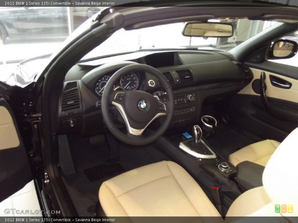 Savanna Beige Interior Prime Interior for the 2012 BMW 1 Series 135i Convertible #69968863