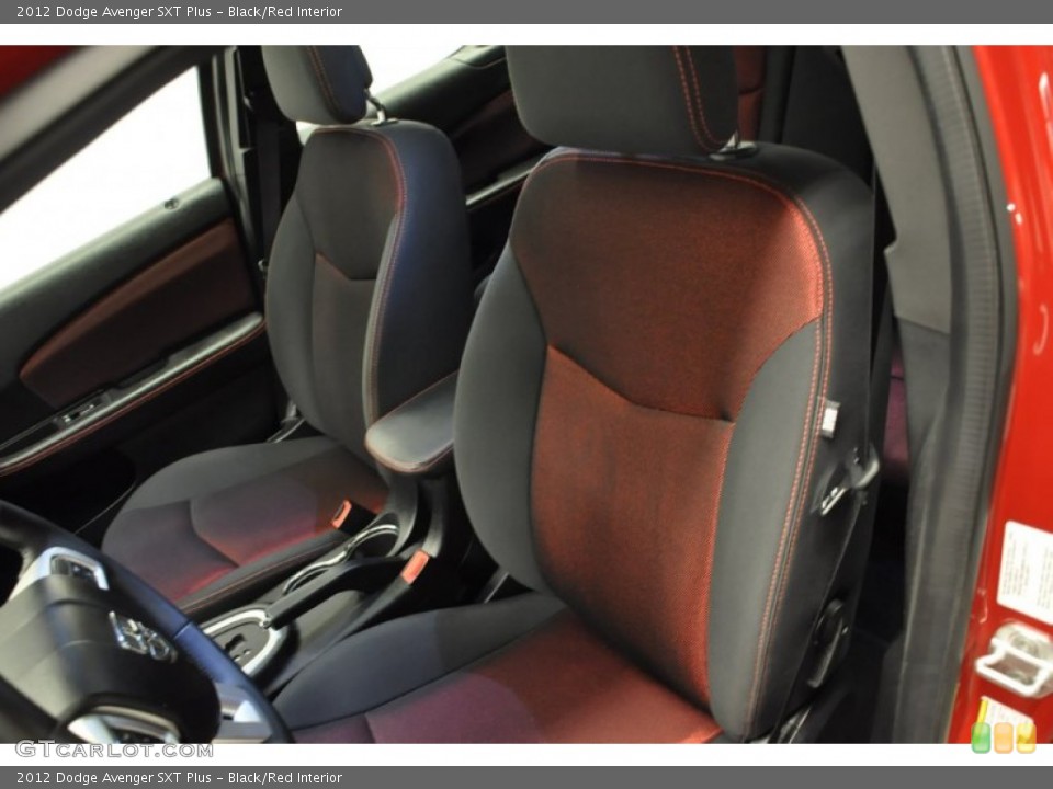 Black/Red Interior Front Seat for the 2012 Dodge Avenger SXT Plus #69969364