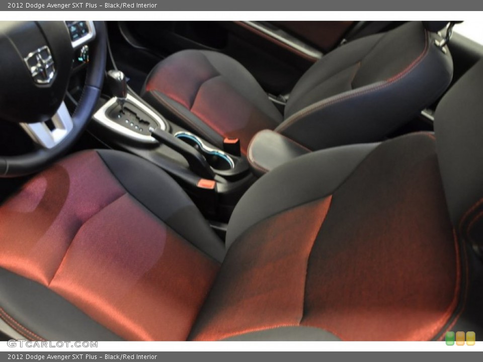 Black/Red Interior Front Seat for the 2012 Dodge Avenger SXT Plus #69969379