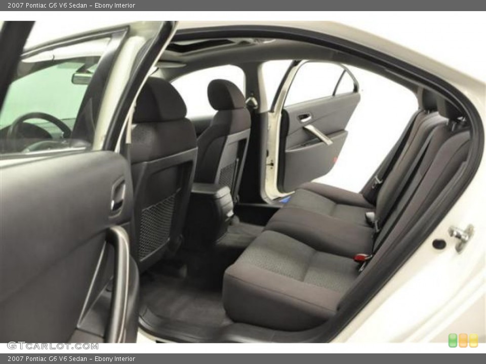 Ebony Interior Rear Seat for the 2007 Pontiac G6 V6 Sedan #69970114