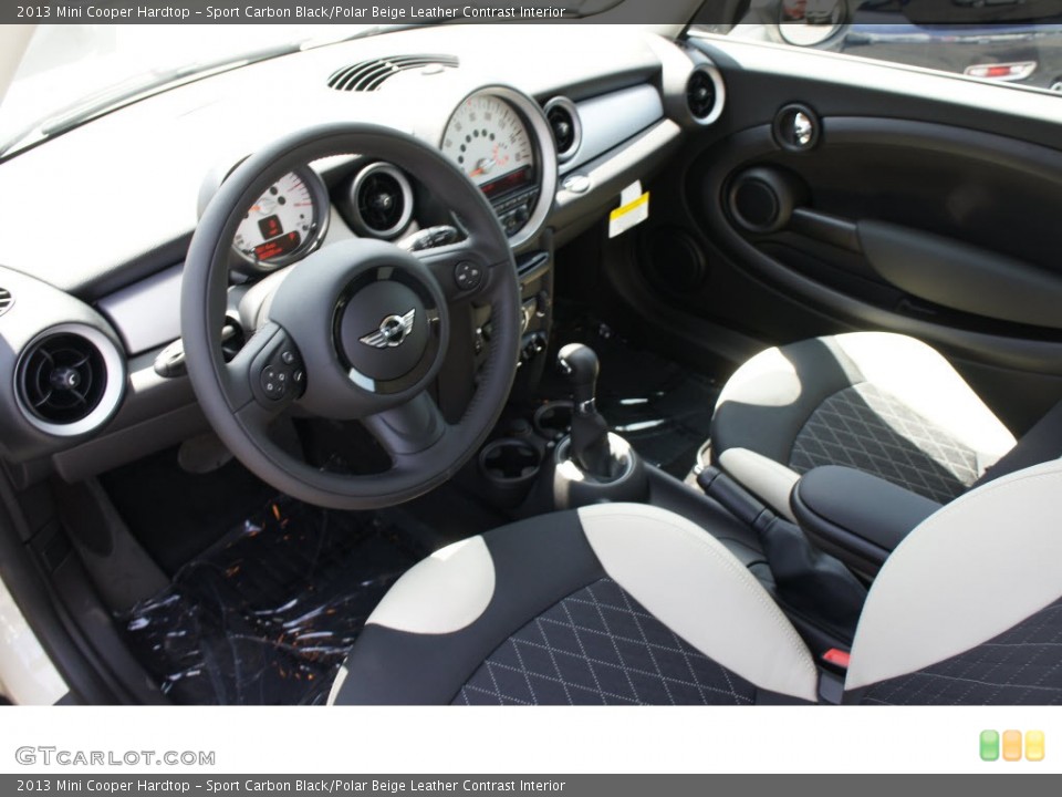 Sport Carbon Black/Polar Beige Leather Contrast Interior Prime Interior for the 2013 Mini Cooper Hardtop #69974218