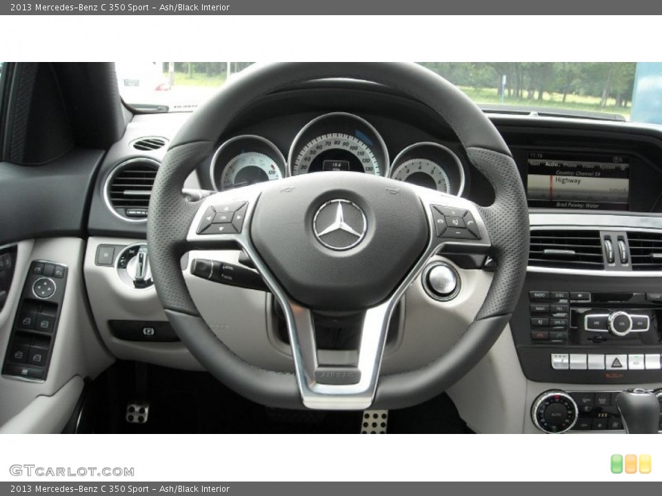 Ash/Black Interior Steering Wheel for the 2013 Mercedes-Benz C 350 Sport #69982633