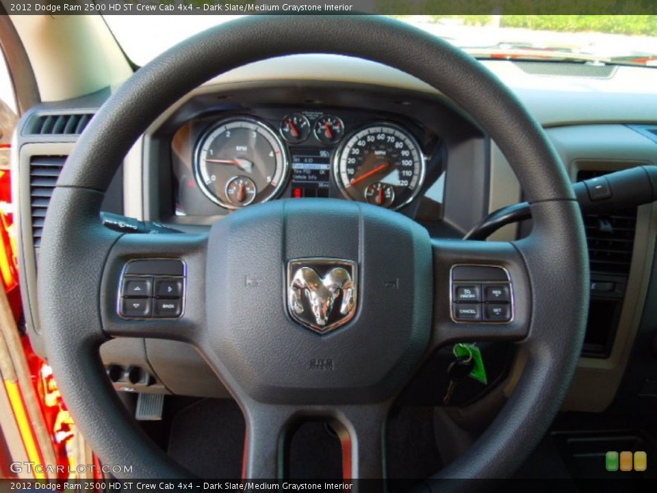 Dark Slate/Medium Graystone Interior Steering Wheel for the 2012 Dodge Ram 2500 HD ST Crew Cab 4x4 #69987794